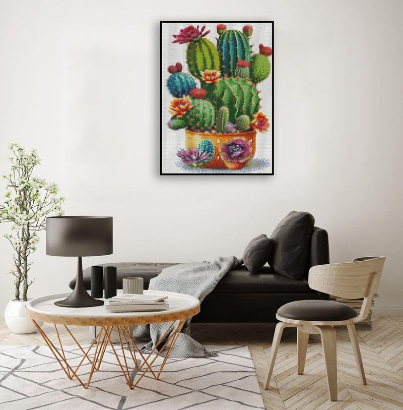 TaeYsck Succulent Stamped Cross Stitch Kits for Adults Beginners, Easy DIY Counted Cross Stitch Kit Printed Patterns Dimensions Needlepoint Art Crafts Embroidery Kits for Home Wall Decor (11ct Without Frame) - Image 3